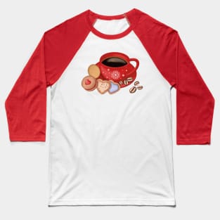 Christmas Coffee Mug And Cookies. Baseball T-Shirt